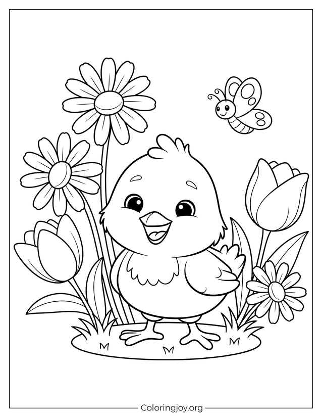 Simple Baby Chick Template for Kids