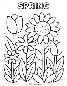 Simple spring PDF Printable for kids