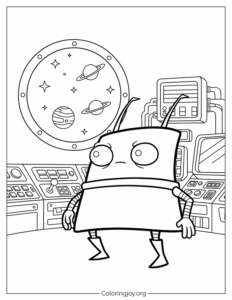 Skoodge With Spaceship Panels Coloring Page