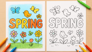 Spring Coloring Pages: Free Printable PDFs