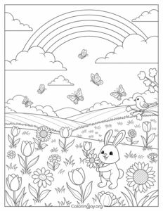 Spring Meadow Coloring Page