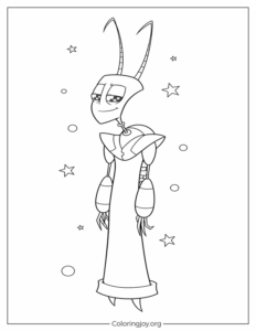 Tallest Purple Space Scene Coloring Sheet