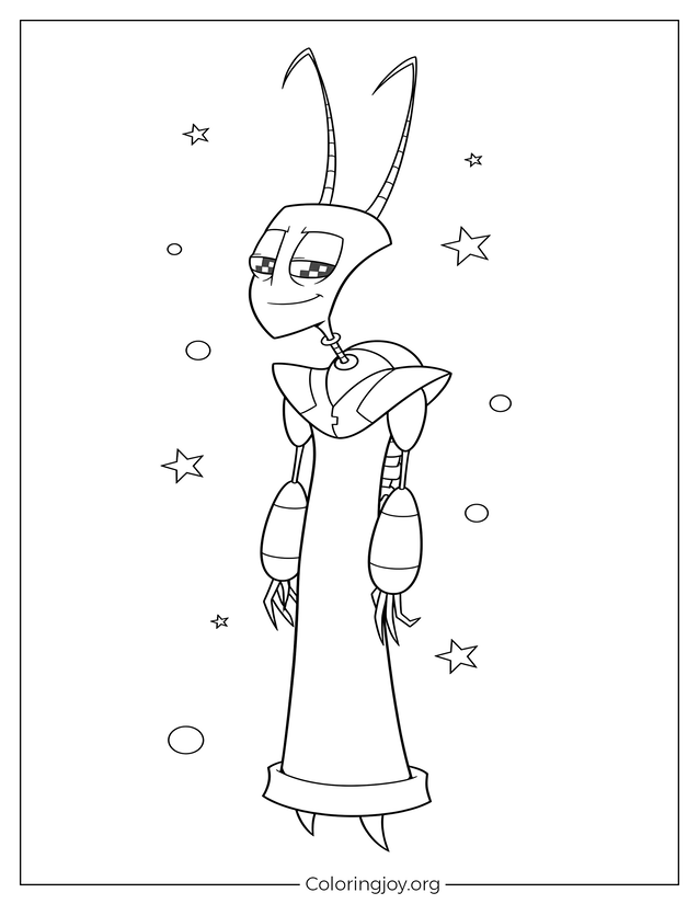 Tallest Purple Space Scene Coloring Sheet
