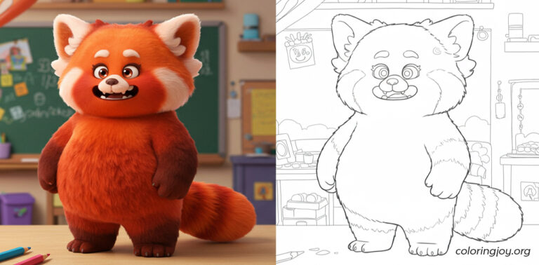 Turning Red Coloring Pages