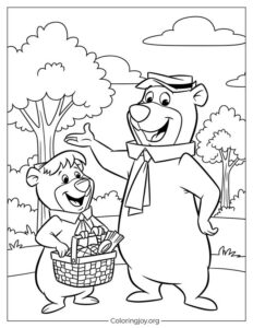 Yogi Bear and Boo Boo Coloring Page