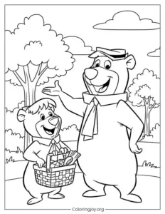 Yogi Bear and Boo Boo Coloring Page