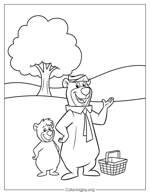 coloring page of Friendly Wave from Yogi Bear