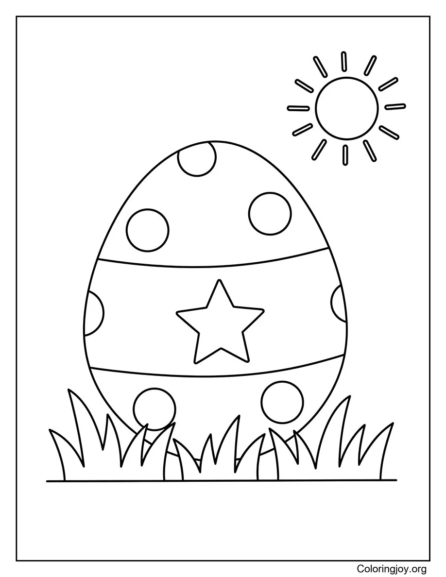 Easy Easter Egg Coloring Page for Toddlers