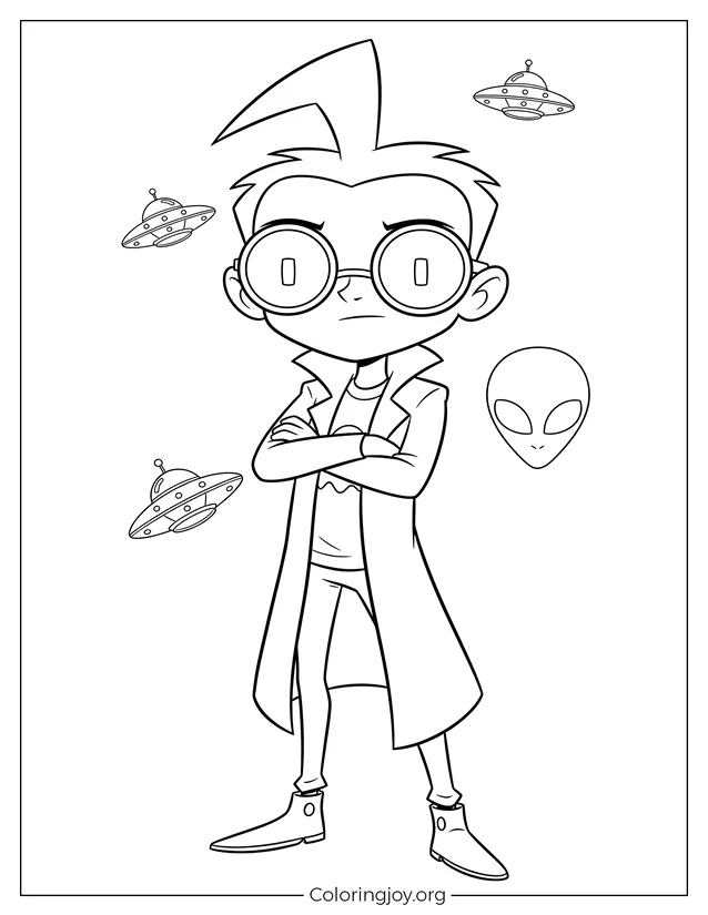 Dib de Invader Zim Página para colorear de dibujos animados