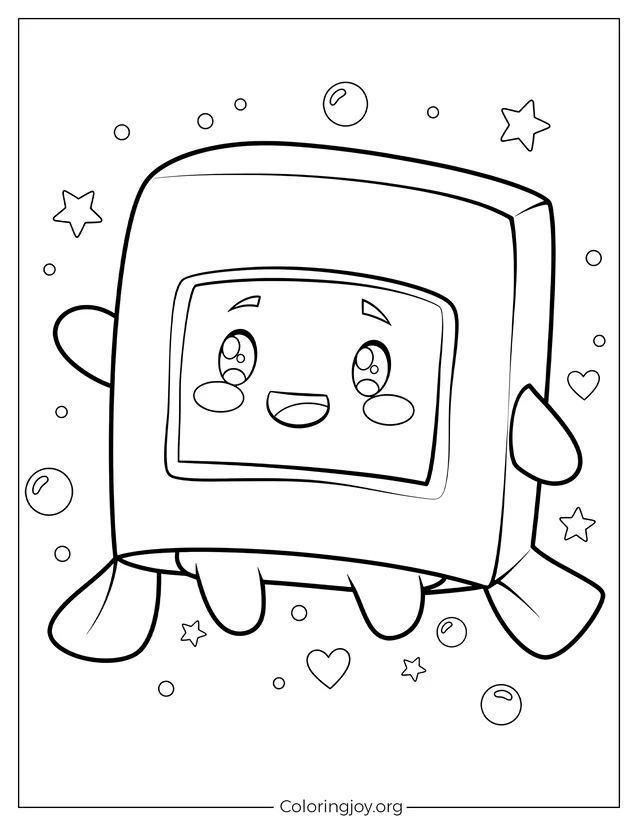 Happy Boxy LankyBox Hoja para colorear