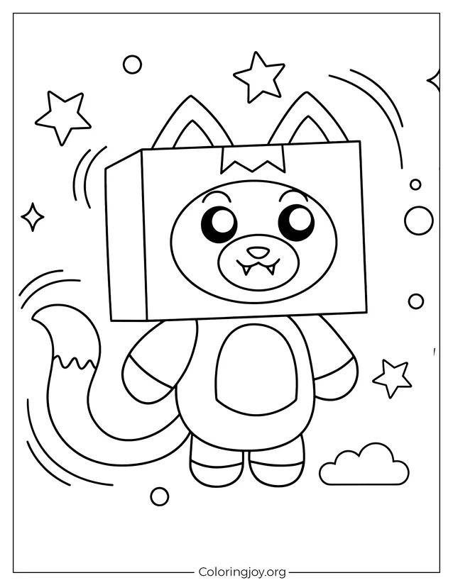 Foxy LankyBox saltando para colorear