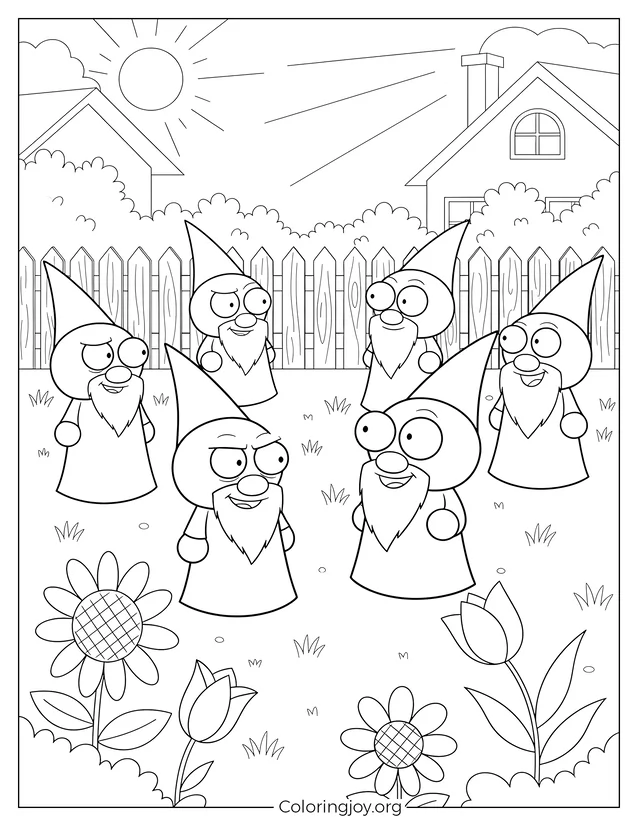 Invader Zim Página para colorear de gnomos de jardín