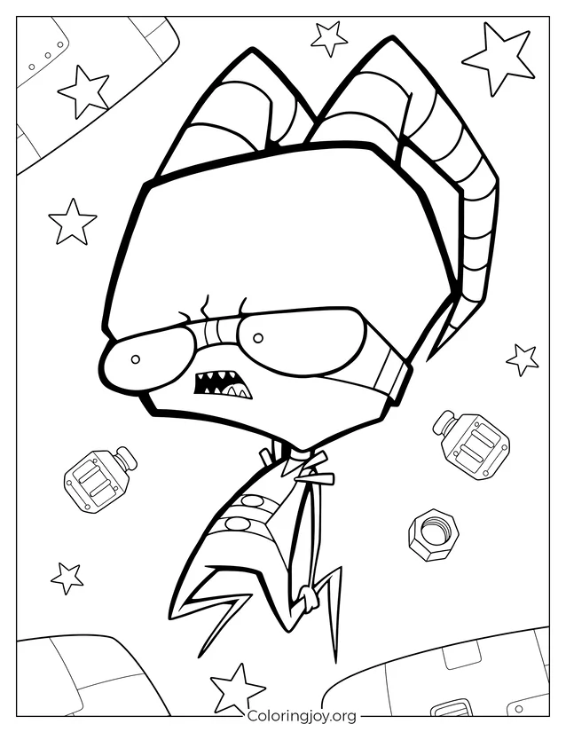 Invader Zim Página para colorear de Manteca de cerdo