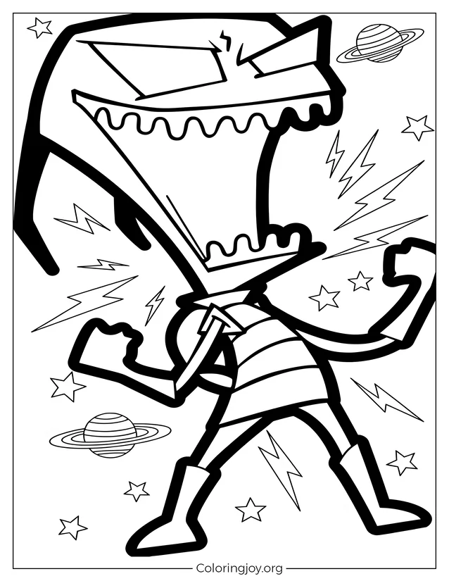 Invader Zim Sonrisa Malvada Página Para Colorear