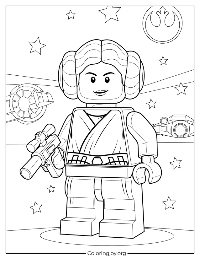 Dibujo para colorear LEGO Princesa Leia