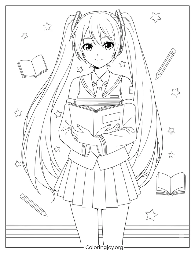 Miku del día escolar