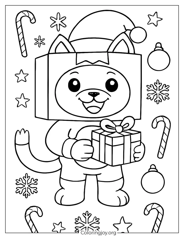 Christmas Foxy LankyBox página color pdf