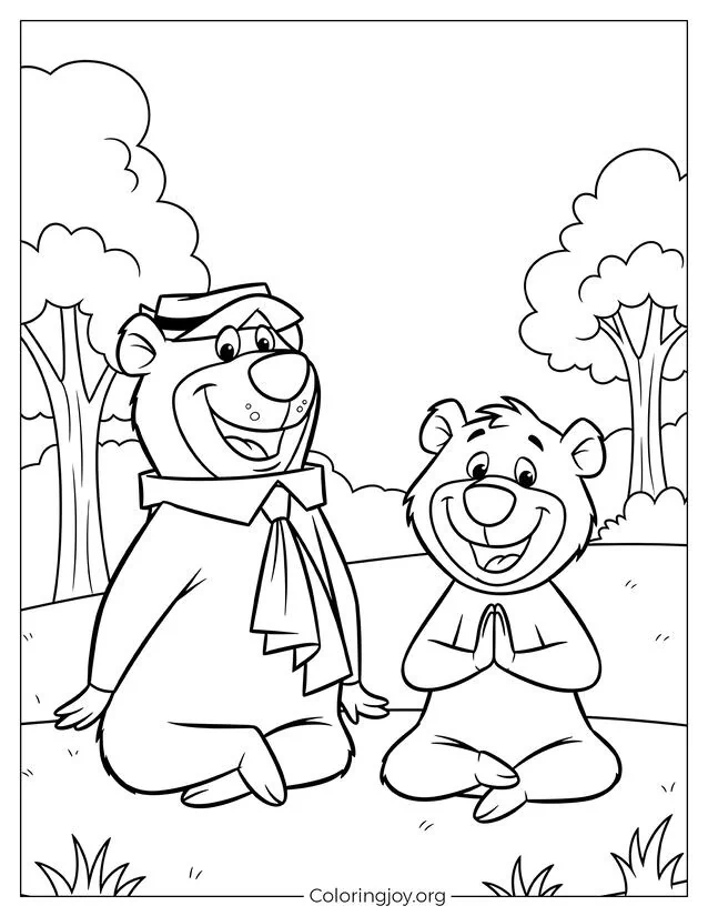 Yoga pacífico con el oso Yogi