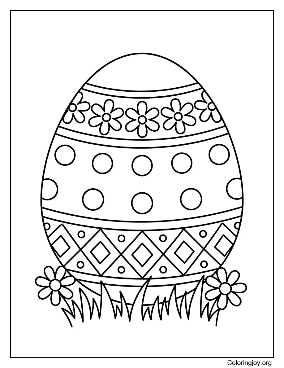 Giant Easter Egg with Floral Patterns