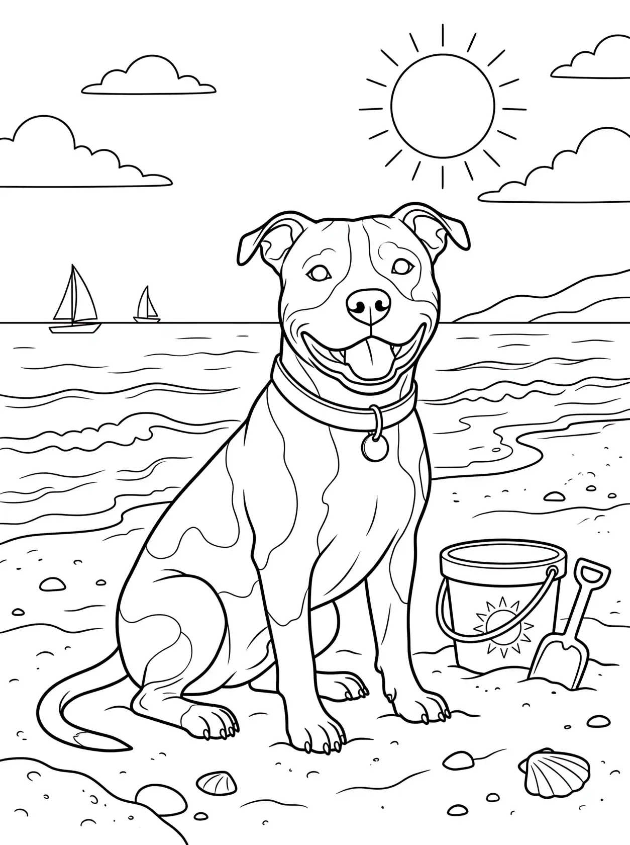 Pitbull At Beach