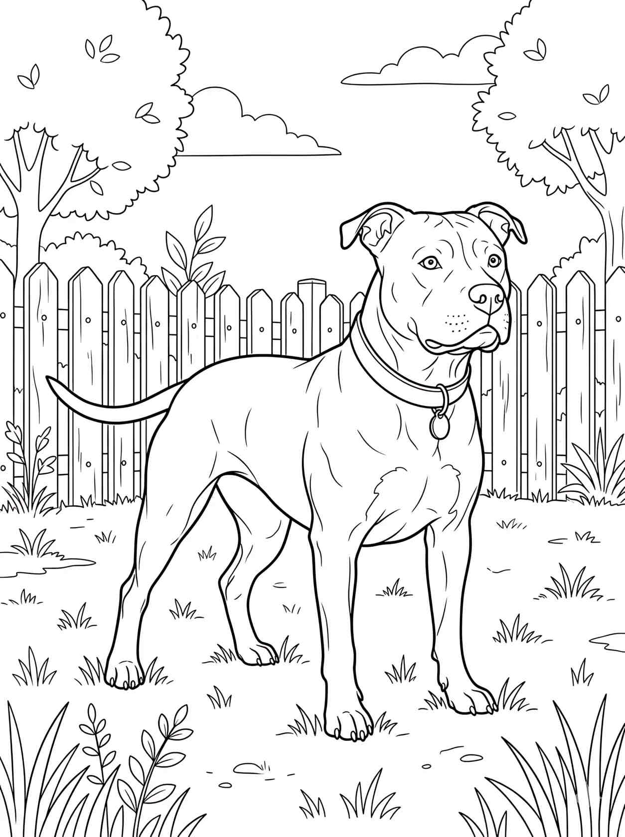 Pitbull In Yard