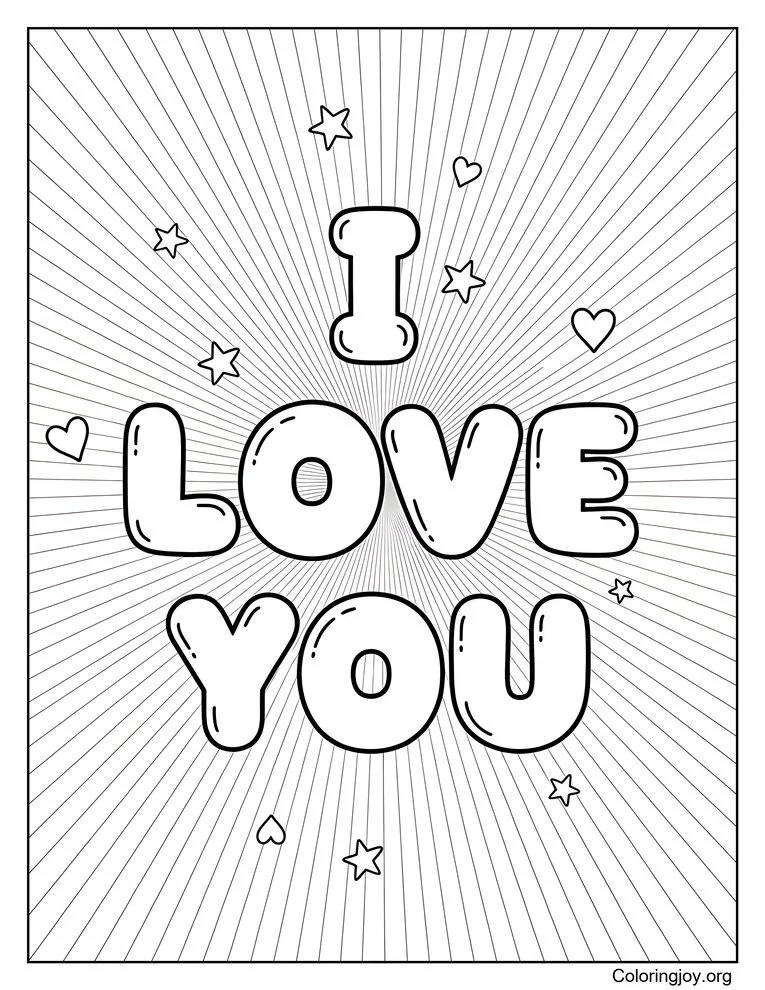 Striped I Love You Message