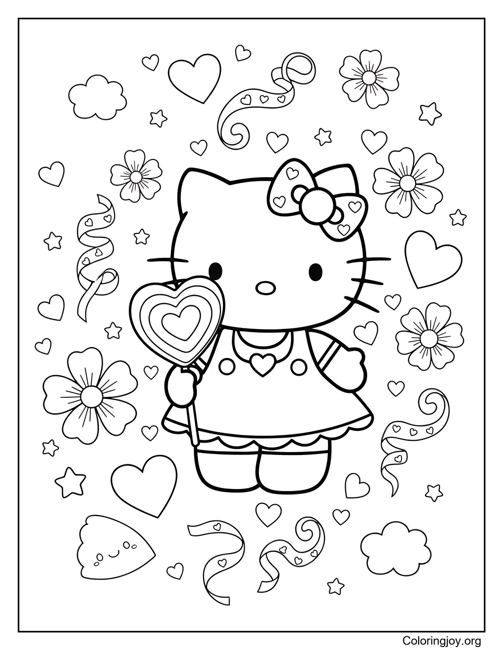 Hello kitty with Heart lollipop