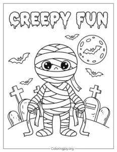 Mummy Halloween coloring page