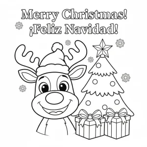 bilingual christmas coloring page