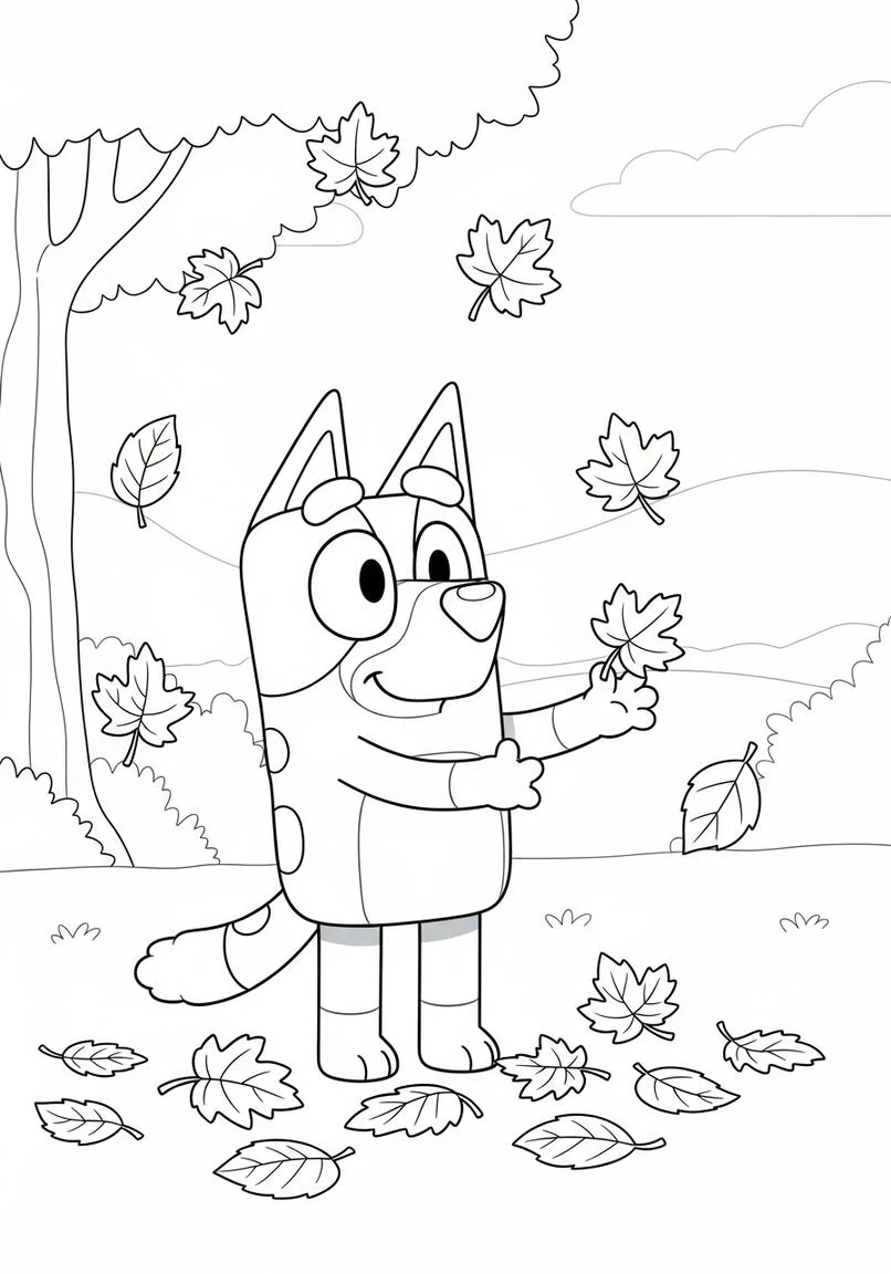 Bluey's Delightful Autumn Leaf Playtime