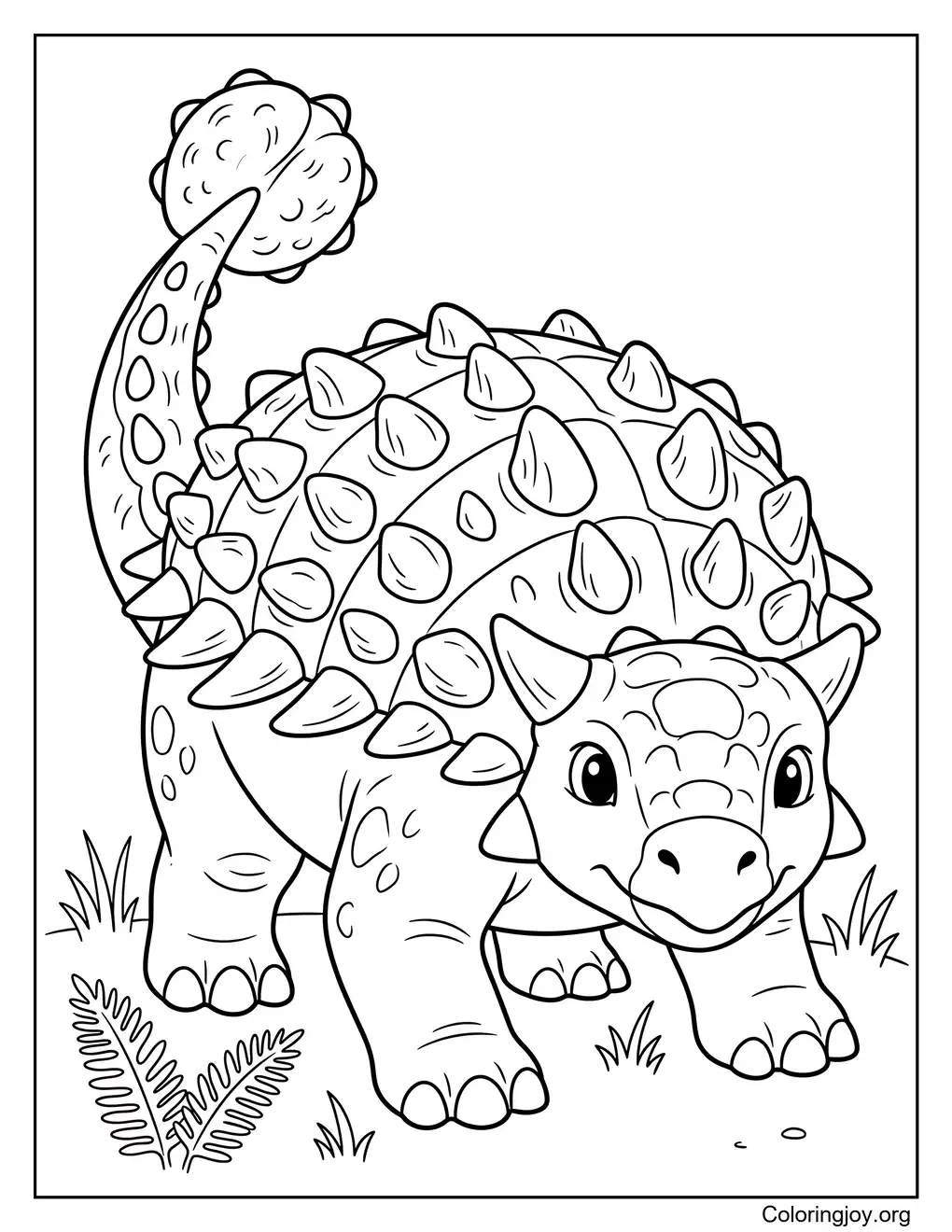 Bumpy Armor Ankylosaurus Coloring Sheet