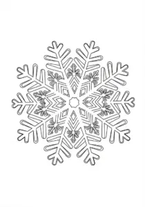 Children's Symmetrical Snowflake Mandala Coloring Page