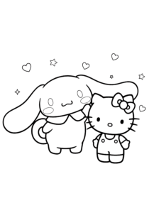 Hello Kitty and Sanrio Friends Coloring Together Page