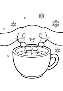 Cinnamoroll Hot Cocoa Mug Coloring Page