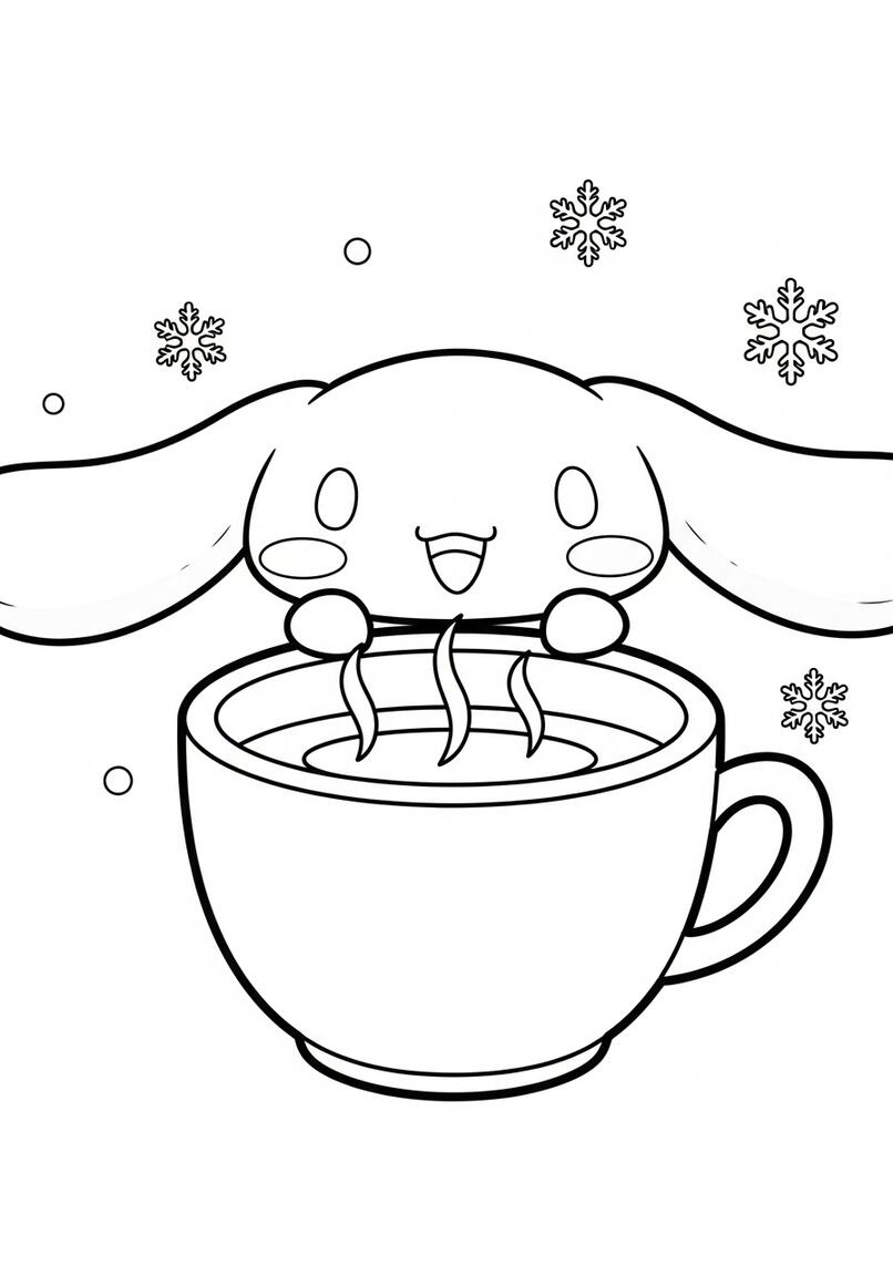 Cinnamoroll Hot Cocoa Mug Coloring Page
