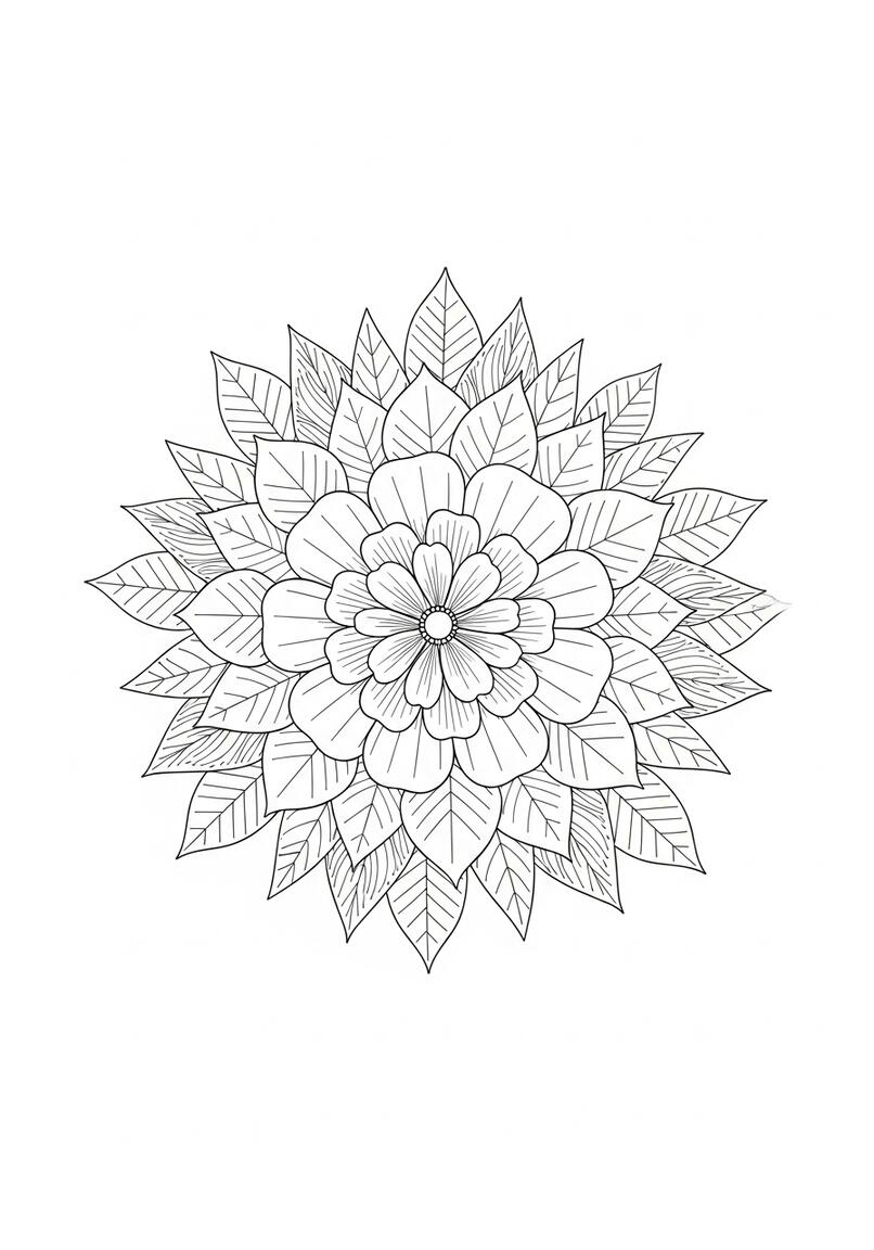 Circle Flower Coloring Page