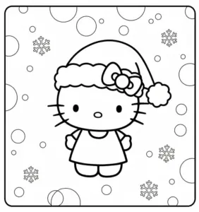 Cute Hello Kitty in a Santa Hat
