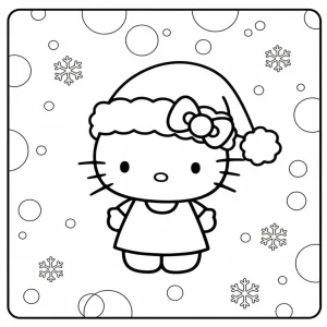Cute Hello Kitty in a Santa Hat