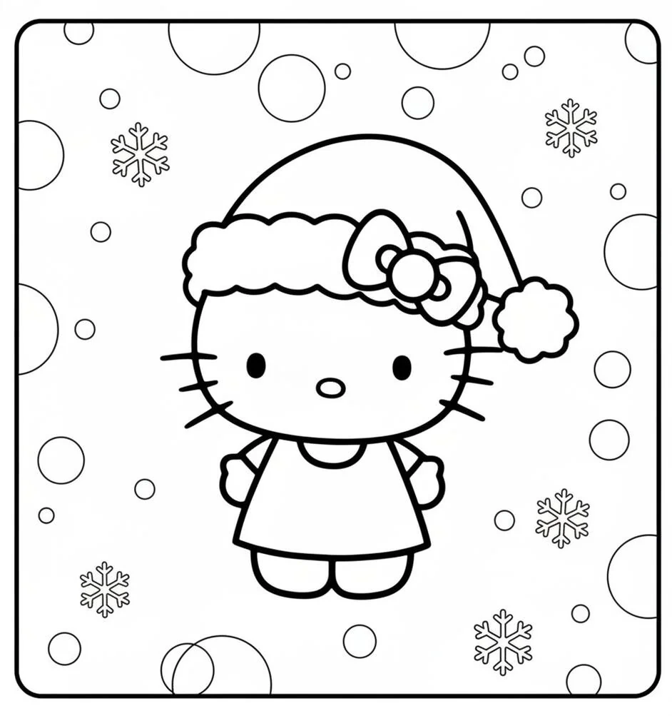 Cute Hello Kitty in a Santa Hat
