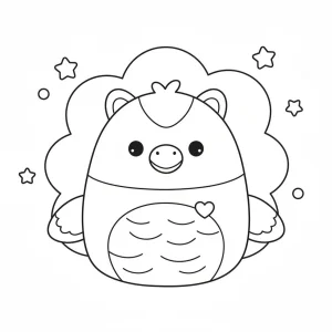 Cute Flamingo Squishmallow Coloring Page