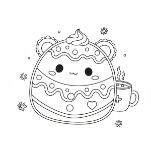 Cute Gingerbread Squishmallow Coloring Page