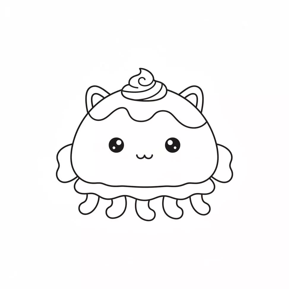 Cute Jellyfish Squishmallow Coloring Page