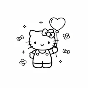 Easy Cute Hello Kitty Coloring Pages for Kids