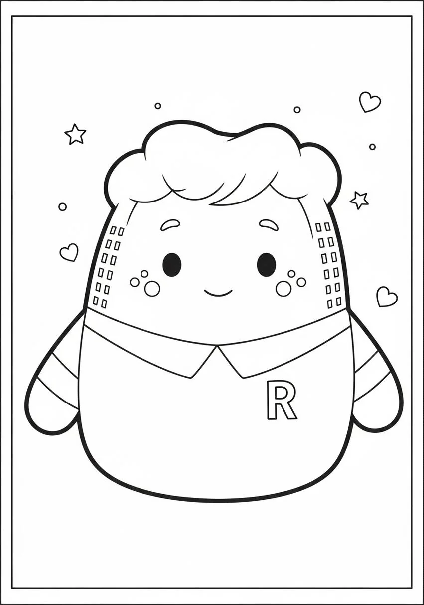 Página para colorear de Squishmallow Archie
