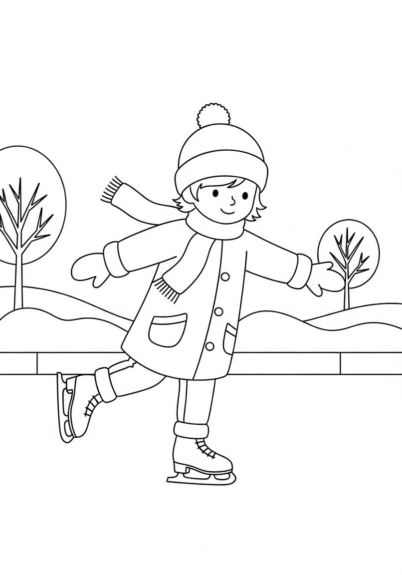 Aventura de patinaje sobre hielo en el país de las maravillas invernales de Happy Child