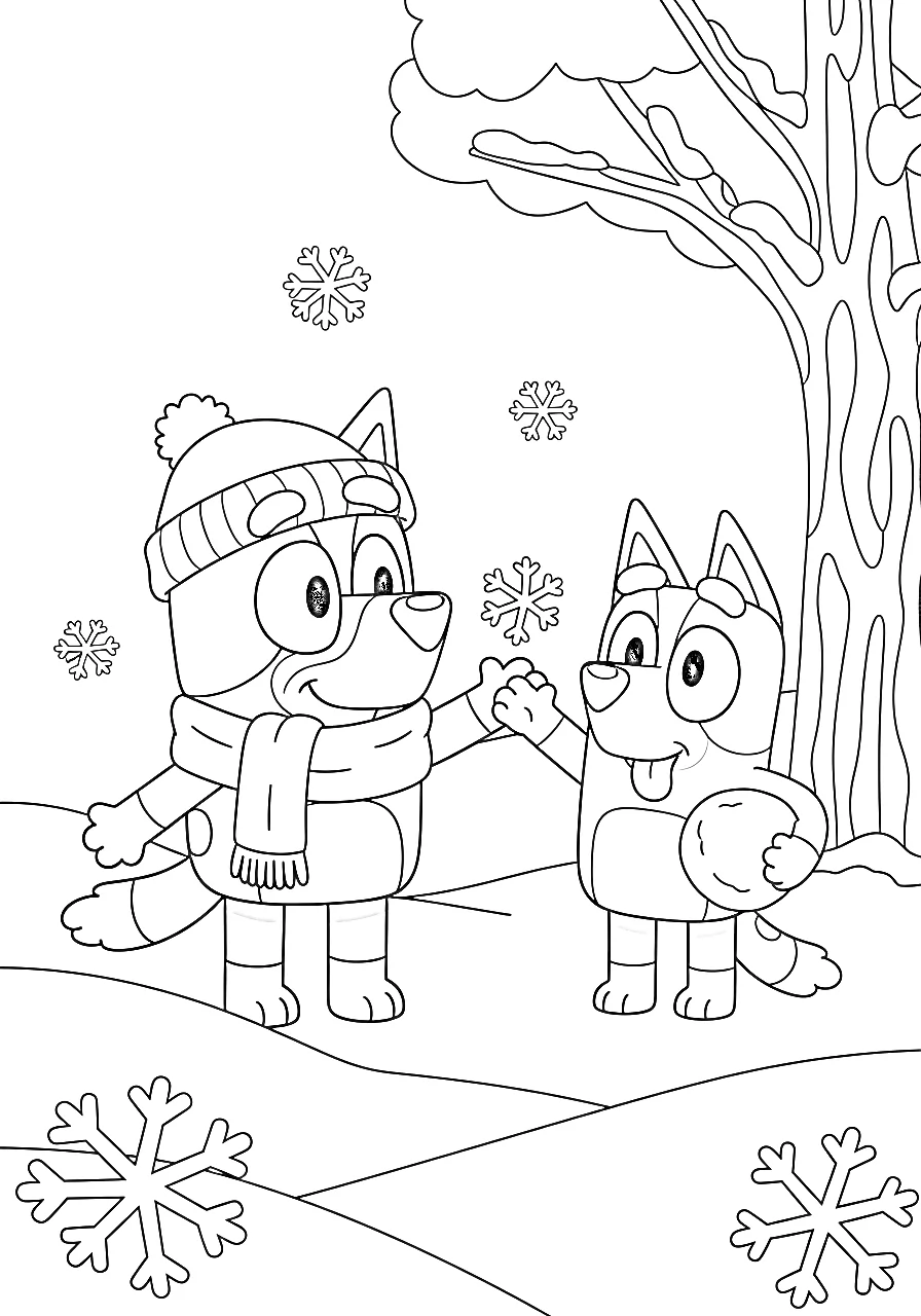 Bluey y la divertida aventura nevada de Bingo