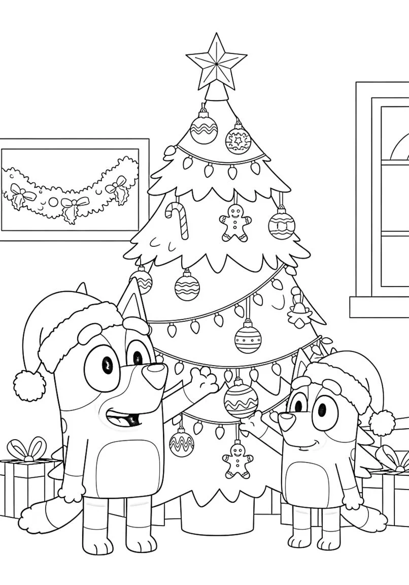 Bluey y la diversión festiva del árbol de Navidad de Bingo