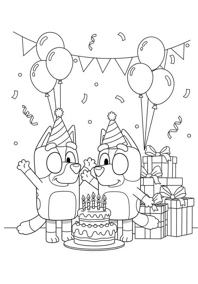 Bluey y la gran fiesta de cumpleaños de Bingo!