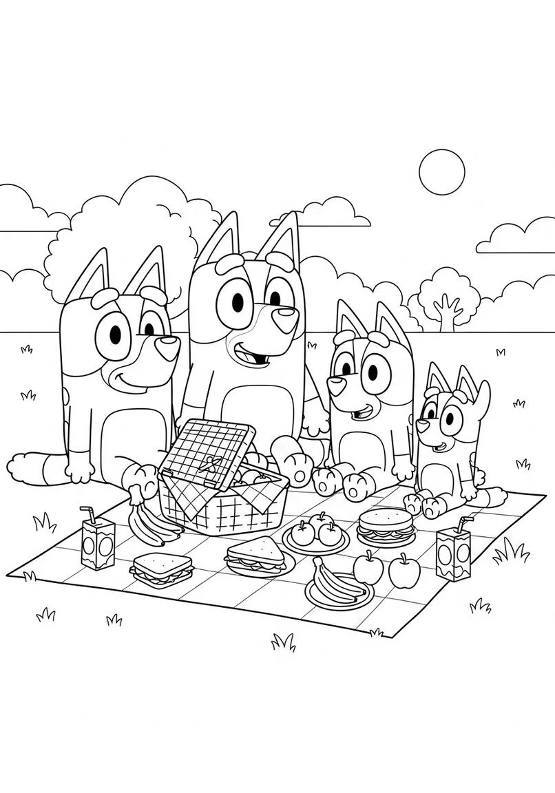 Bluey y la feliz aventura de picnic familiar