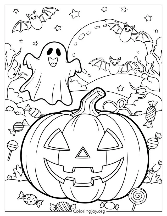 Calabaza Juguetona de Halloween Para Imprimir Gratis